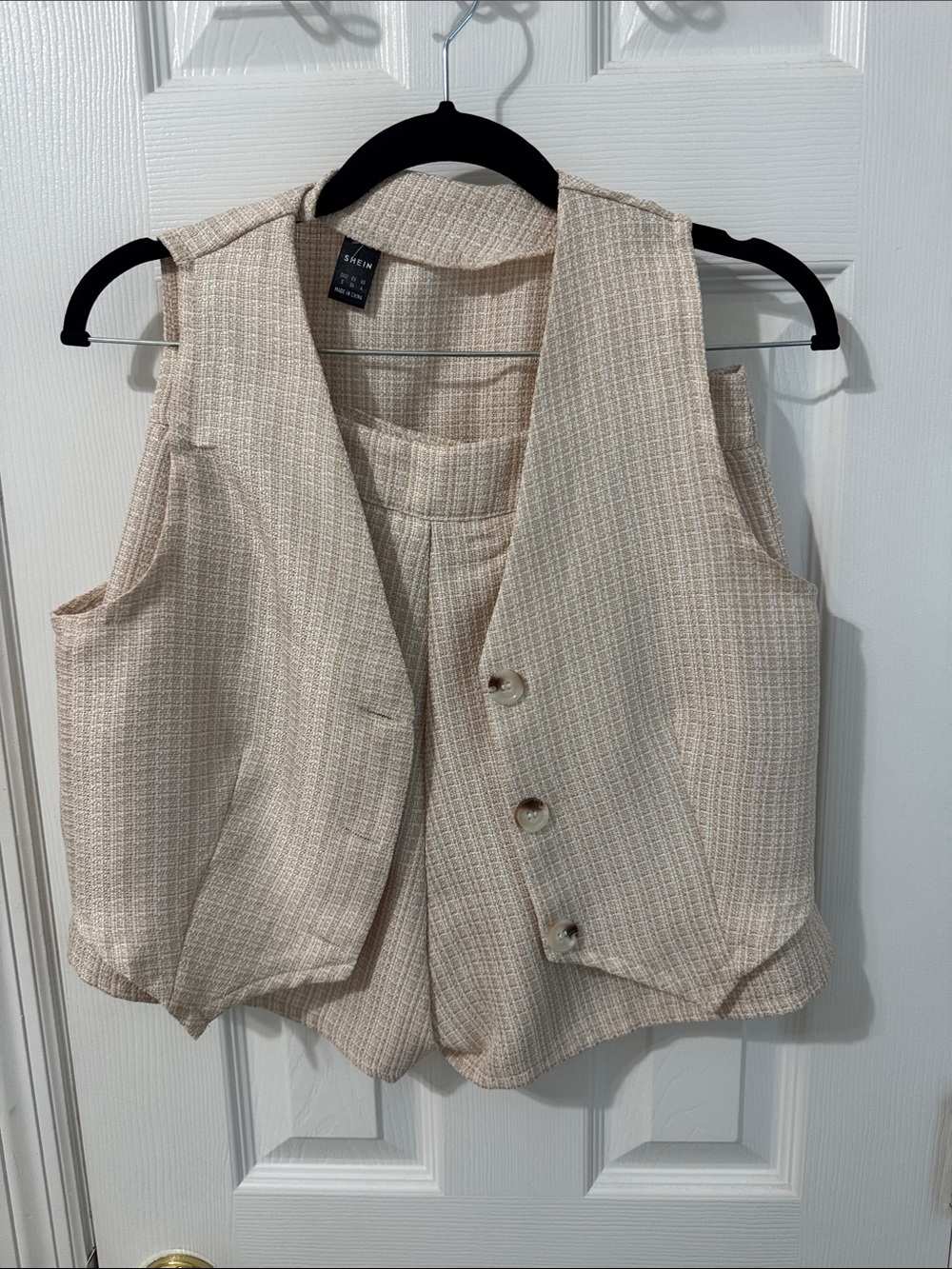 Tweed vest and shorts set